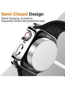 Waterproof Watch Case Compatible With Apple Watch Cases 40mm, 41mm, 42mm, 44mm, 45mm, 46mm, And 49mm. Straight-Edged, Square Design. Waterproof, Shockproof, And Scratch-Resistant. Made Of Hard PC With Tempered Glass Screen Protector. Waterproof Gaskets. 3-In-1 Case, Compatible With Apple Watch Ultra/11/10/9/8/7/6/5/4/SE. Suitable For Men. Easy To Wear And Tactilely Sensitive.