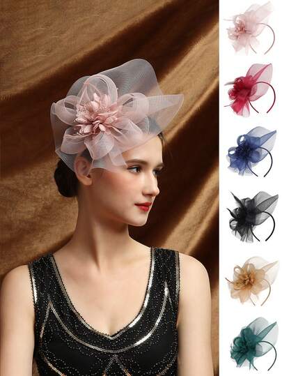 1 Pc Fascinator Hats Pillbox Hat Kentucky Derby Hats With Veil For Women Tea Party Bridal Wedding Halloween Church, Autumn, Top Hat, Rave, Halloween Accessories, Bride To Be, Tiny Hats, Mini Fascinator, Mini Top Hat , Mini Cap, Gifts
