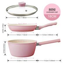 ABKOK 1pc/2pcs 18cm Nonstick Frying Pan & Stockpot Duo – Space-Saving Design For Singles & Couples, Single Pans And Cookware Sets Are Sold Individually