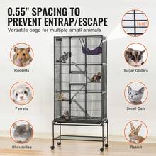 69" Rolling Metal Ferret Cage, Large 4-Tier Critter Nation Cage, Small Animal Cage With Ramps & Tray, Easy To Set Up For Pet Rats, Hamster, Guinea Pig, Chinchilla, Squirrel, Hedgehogs, Bunny - Black - View 3