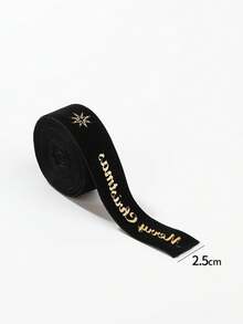 1 pièce Ruban de Noël, Nœud imprimé en velours et feuille, Ruban satiné pour la décoration du sapin de Noël, Décoration de boîte-cadeau