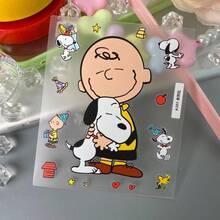 SNOOPY 1 件史努比 5D 浮雕 3D 贴纸可爱卡通手机壳平板电脑防水不留胶带，完美的男孩女孩贴纸玩具礼物（款式随机） - 彩色 - 查看 6