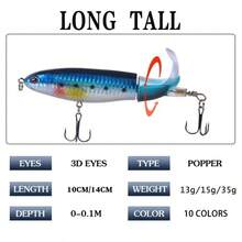 1 Pc 13g Topwater Fishing Lure Whopper Popper Artificial Bait Hard Plopper Soft Rotating Tail Fishing Tackle Fishing Bait