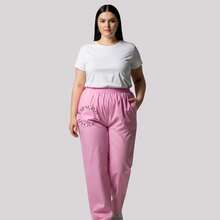 Calça Uniforme Hospitalar Feminina Enfermeira Dentista Veterinaria Plus Size Oxfordine  Tecido    Simples    Bolso - Rosa chiclete - Visão 3