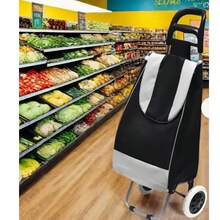 Carrito de compras plegable con 2 ruedas carrito de compras con bolsa desmontable carrito de compras con ruedas grande liviano utilitario carrito de compras diagonal carrito de compras portátil - Multicolor - Ver 3