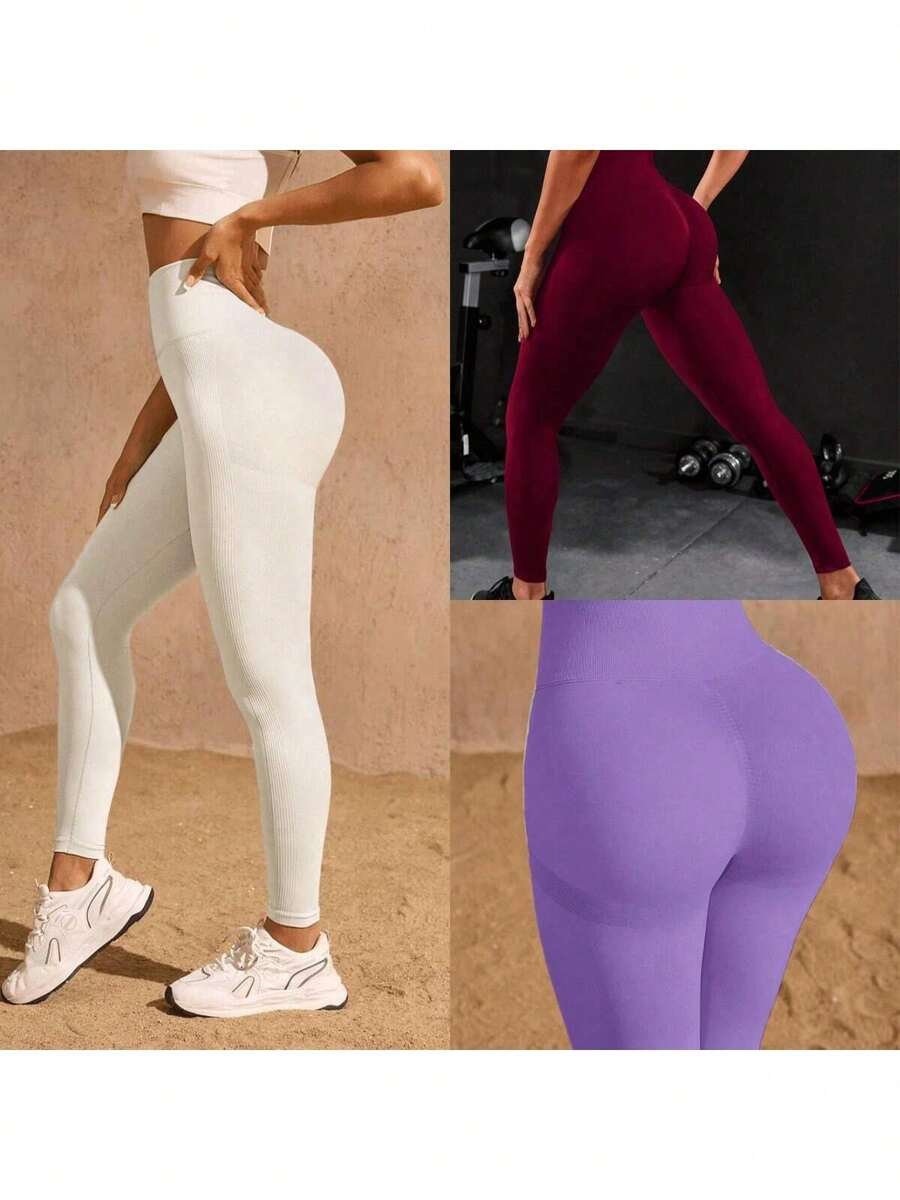 Women Leggings - White Clay Red Purple - View 1