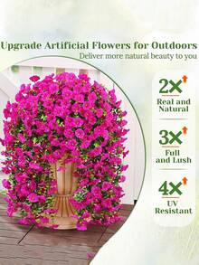 Colorful Artificial Plant Flowers, Silk Daisy Eucalyptus, Morning Glory Hanging Basket Uv Resistant, For Outdoor Decoration, Courtyard Decoration, Garden Decoration, Corridor Decoration, Terrace, Wedding Decoration, Hand Bouquet, Summer Decoration, Home Decoration, Living Room And Bedroom Decoration, Desktop Decoration, Wall Decoration, Vase Flower Arrangement