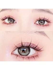 100 szt. sztucznych rzęs w kształcie pawia, naturalne, codzienne, realistyczne, kreskówkowe, naturalne, małe diabełki, slouchy person, trilogia, pojedyncze, segmentowane rzęsy, przyjazne dla początkujących