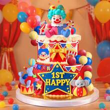 Knana 27Pcs Circus Cake Toppers Carnival Cake Decoration Circus Theme Party Decorations For Carnival Baby Shower Birthday Party Supplies - 紅色 - 查看 5