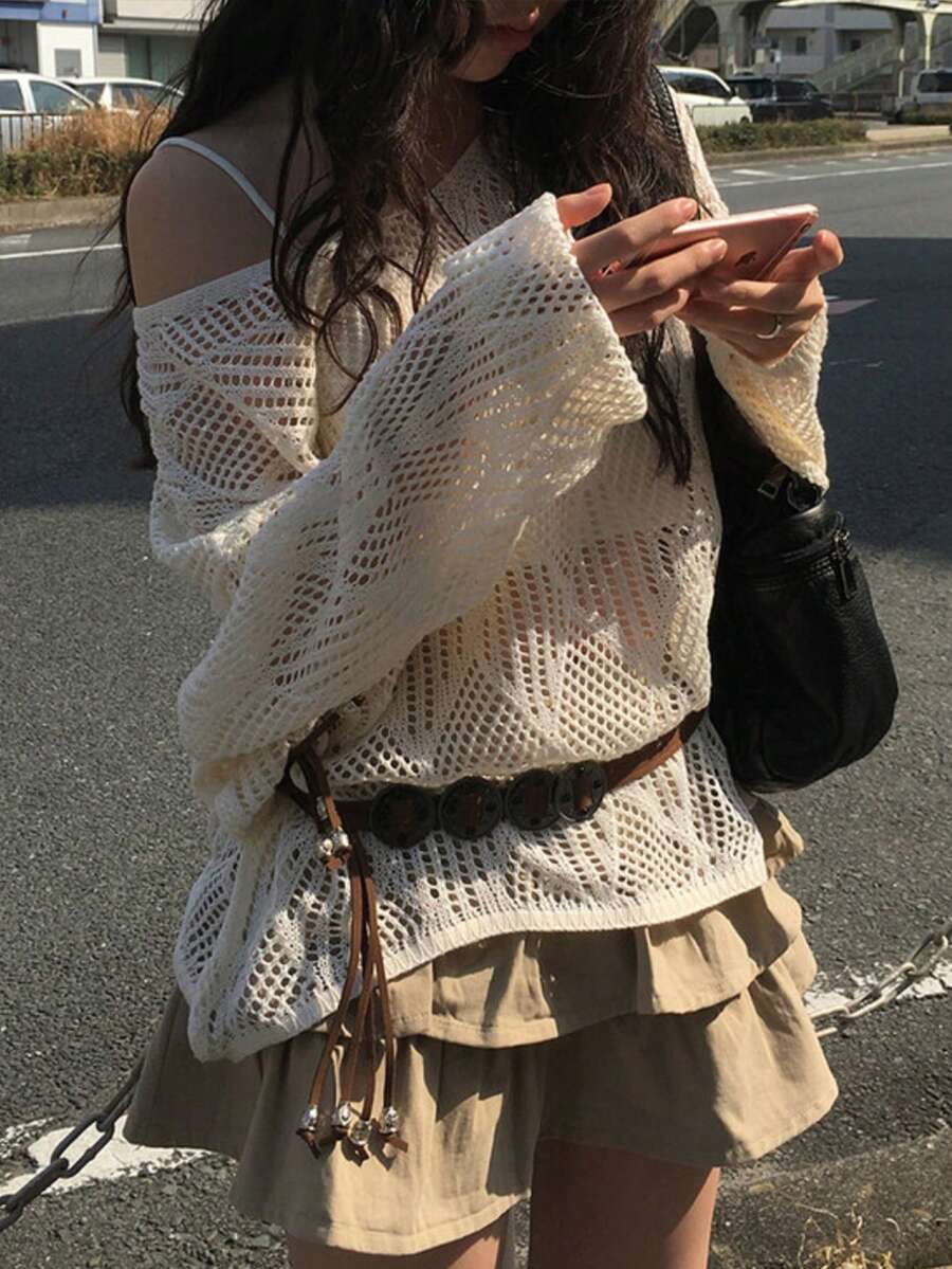 Women's Solid Color Fashionable Ruffle Hem Versatile Skirt