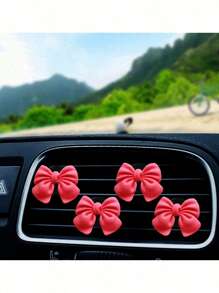 2pcs 4pcs Car Air Conditioning Vent Without Aromatherapy Car Decoration Ornament Cute Bow Car Interior Decoration