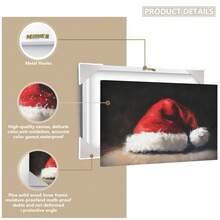 1pc, Canvas Wall Art, Christmas Frame Wall Decoration, Vintage Classic Santa Hat Art, Rustic Christmas Decor, Winter Retro Poster, Santa Claus Oil Painting, Winter Decor Poster, Minimalist Wall Decor, Modern Art, Contemporary Home Decor