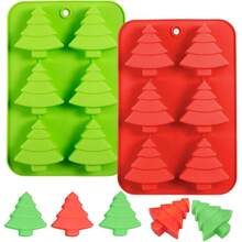 Moldes de silicone para árvores de Natal, moldes para doces de chocolate, sabonetes artesanais, cubos de gelo, biscoitos, gelatina, biscoitos, moldes para bolos, festas de fim de ano em família, decorações de Natal, pijamas de Natal, presentes de Natal, decoração de Natal