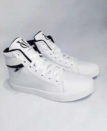 Men's And Women's High Top Sneakers With Boots Immediate Shipping - Blanco - Ver 3