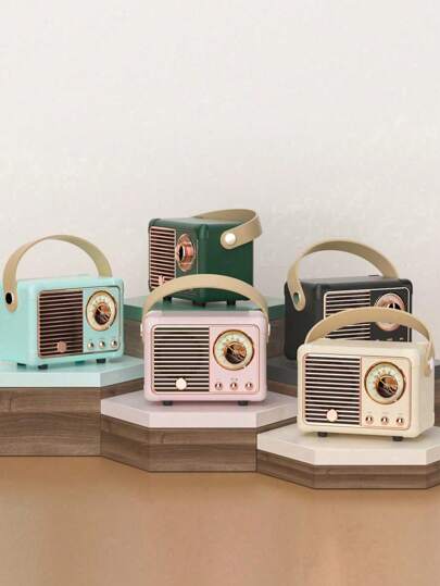 Altavoz inalámbrico retro, mini portátil, multiusos, con subwoofer, regalo de audio pequeño para exteriores