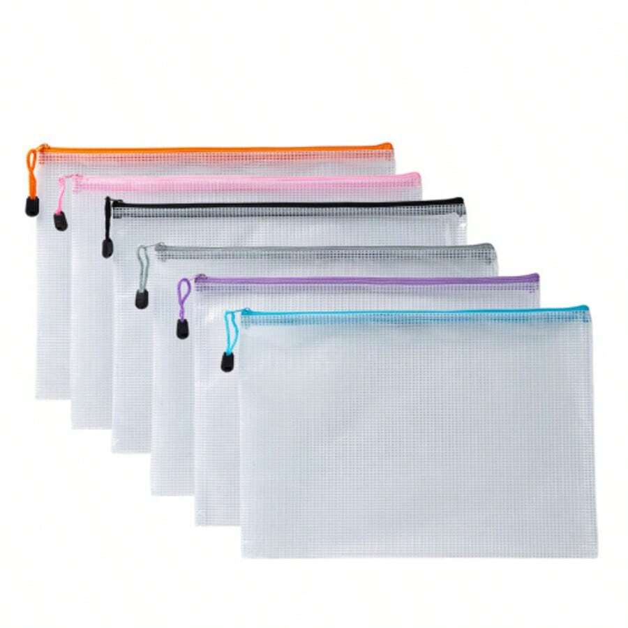 Pogrubiona przezroczysta torba na dokumenty A4, oficjalna torba na dokumenty z zamkiem błyskawicznym w kratkę, duża pojemność, torba na materiały archiwalne A4, wodoodporna torba na dokumenty