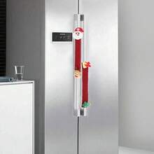 1 件装节日圣诞烤箱和冰箱把手套，时尚个性化烤箱把手套，完美适用于节日家居装饰、圣诞装饰、圣诞礼物、春节礼物、家居圣诞装饰、圣诞节