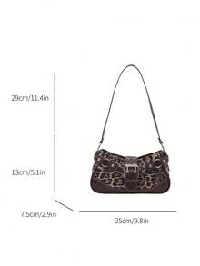 New Fashion Buckle Leopard Print Handbag & Shoulder Bag, Suitable For Parties, Outings, Vacations, Shopping And Daily Use, Can Store Coins, Phones, Also Suitable As A Work Bag For White-Collar, College Students And Office Workers, Elegant Ladies Bag, New Fall Winter Cheetah Print Purse For Women , Leopard Cheetah Print - Coffee - View 7