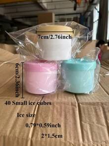 1 个硅胶冰格模具，便携式迷你制冰格，可制作 40 个冰块，每个冰块尺寸 1.5 厘米（0.59 英寸）* 2 厘米（0.79 英寸），托盘尺寸 6.5 厘米（2.56 英寸）* 6 厘米（2.36 英寸），方便家庭厨房使用 - 製冰器 - 查看 2