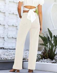 Jeans High Waisted Straight Leg Loose Jeanshalloween - Beige - View 4