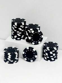 200pcs - ABS Monte Carlo Poker Chips, Casino-Grade Poker Chips With Striped Pattern, Suitable For Texas Hold'em, Blackjack, Poker Night Games - Ideal For Casino Card Games, Poker Games, Family Game Nights Or Gatherings, Parties, Etc. - 彩色 - 查看 5