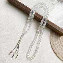 1 pieza Pulsera rosario de 99 cuentas cristal plano de 8mm, Tasbih de oración diaria de Oriente Medio