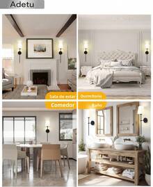 2Pcs Apliques de Pared Inalámbricos, Apliques de pared recargables con 15 colores y 10 niveles de brillo, bombillas regulables desmontables y Control Remoto para Recámara, Sala Estar, Pasillo Cocina - 1 - Ver 6