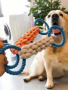 1pc Dog Chew Toy, Braided Rope Toy For Teeth Cleaning And Interactive Tug Of War, Suitable For Medium And Large Dogs - Multicolor - View 5