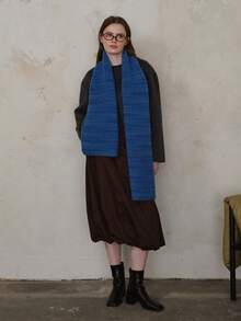 1pc Women's Asymmetric Wool Blend Scarf, & Unique, Suitable For Outings, Commuting, Autumn/Winter