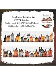 have a good day 1卷2米哥特主题装饰和纸胶带，创意美学贴纸，DIY装饰拼贴工艺用品，节日礼物，个性化剪贴簿学校文具剪贴簿用品