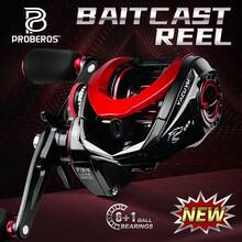 1 pieza Carrete de pesca PROBEROS, el carrete de cebo adopta 6+1BB, sistema de frenado magnético, relación de engranajes 7.3:1, puede capturar tanto agua salada como agua dulce