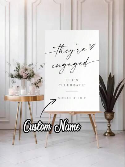 1pc Customized Wedding Poster, Customized Wedding Welcome Sign, Large Outdoor Wedding Welcome Sign, Customized Frameless Canvas Poster - Personalized Photo Wall Decor, Wall Decoration, Elegant Home Decor, Birthday, Wedding, Anniversary, Holiday Celebration And Party Welcome Decoration