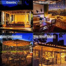 Outdoor Solar Curtain Light 300LED Waterproof String Lights Garden Yard Pavilion Fairy Garland String Lights Holiday Decor Light - Warm White - View 10