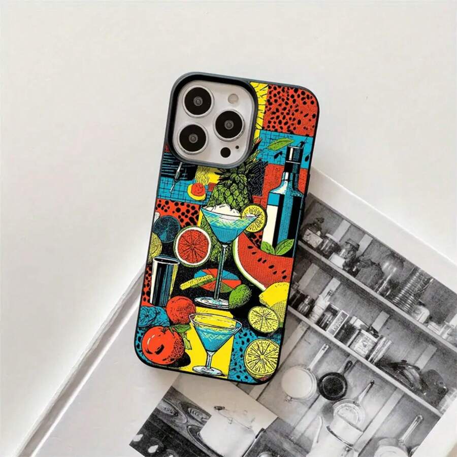 Fundas y fundas protectoras de imitación para teléfono con diseño de sandía y agujeros grandes, adecuadas para phone16promax, 16 15pro, 14 14 Plus/14 Promax, 13 13 Pro, 12Pro, 11/11 Pro Pro Series. Regalos Cumpleaños Y Fiestas - Negro - Ver 1