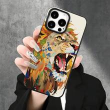 Fundas y protectores para teléfono con diseño de león rugiente y orificios grandes, compatibles con phone 16 Pro, 16, 15 Pro, 14, 14 Plus, 14 Pro, 13, 13 Pro, 12 Pro y 11/11 Pro. Regalos para cumpleaños y celebraciones. - Blanco - Ver 5