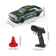 1PC Remote Controlled Drift Car, 1:43 Scale 2.4 GHz Remote-Controlled Race Car, Equipped With LED Lights And Drift Tires, Palm-Sized Miniature Car, Can Be Operated Via Smartphone Remote Control, Competitive Gaming Toy, Alloy Chassis, Realistic Race Car Model Remote Controlled Car Is A Perfect Gift For Boys And Girls On Birthdays, Halloween, And Christmas