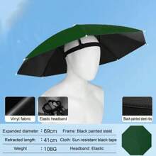 1pc Foldable Sun Hat Umbrella, Windproof Fishing Sunshade Cap, Portable Outdoor Rain Umbrella For Camping, Beach,Spring Summer Picks,Brides Maid Gifts,Room,Bedroom Deccor,Bedroom Deccor,Beach,Travel,For Men,For Women,Vacation - Multicolor - View 12