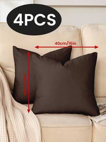 1/2/4 pièces Housses de coussin en velours hollandais de couleur unie, housses de coussin décoratives douces, literie, housses de coussin uniquement sans inserts, fermeture éclair, convient pour le canapé, le lit, la chambre, le salon, la décoration de la maison et divers types de pièces, textiles de maison respirants confortables et douillets - Multicolore - Voir 18