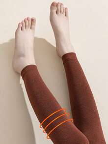 Épais Jambières Doublées de Polaire Montant Jusqu'aux Genoux, Jambières Chaudes, Protège-Genoux, Convient pour l'Automne/l'Hiver