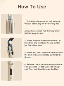 Automatic Hair Curler, Professional Automatic Curling Iron, 4 Temperature & More Heating Modules With Fast Heating For Lasting Beach Waves