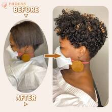 PHOCAS 10'' 3Packs Short Curly Crochet Hair Curl Jump Wand Jamaican Bounce Crochet Hair For  6MM 1B 30 Black To Blonde - 1B30BlacktoBrown10Inch6mm3Packs - Xem 3