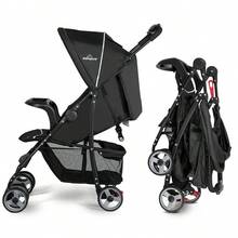 Foldable Lightweight Baby Stroller Travel Pushchair 0-36 Months Age Group 13 Lbs Coffee - màu đen - Xem 5