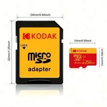 KODAK Durable High-Speed 32GB 64GB128GB 256GB Micro SD Card, Water-Resistant, Class 10 U3, Perfect For 4K HD Capture & Wide Compatibility+Adapter