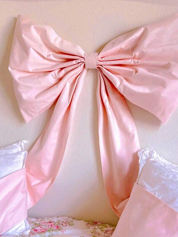1pc Large White/Black/Pink Bow Background Decor ,Oversized Satin Bow Decoration For Birthday Party, Wall Decor, Suitable For Girls, Women, Home Decor Background, Bridal Shower ,Wedding Party, Graduation Party, Bachelorette Party Halloween Decor Room Decor Halloween
