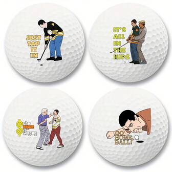 4 Counts Golf Balls Gift Set Fashion Funny Novelty GolferPresent For Men Dad Golfing Fan One Standard Size Unit
