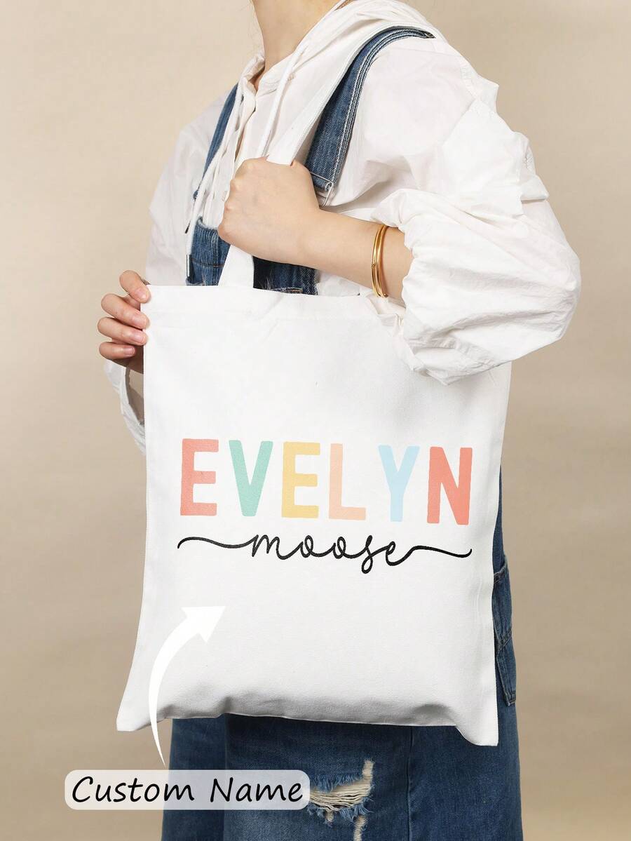 Sacs fourre-tout personnalisés avec lettre de nom - Idées de sacs cadeaux réutilisables - Parfait pour les faveurs de fête - Idées de cadeaux et excellents cadeaux pour maman et la famille lors des sorties printanières, des vacances, des achats et des jours fériés