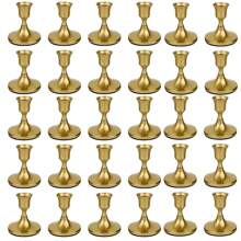 2/4/6/12/30pcs Cone Shaped Candle Holders, Gold/Black Candle Stands For Tabletop Center, Wedding Reception, Holiday Christmas Fireplace Or Home Decor