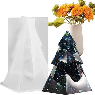 1 Stück 3D Silikon Kerzen Harz Form Weihnachtsbaum Aromatherapie Gips Ornament Epoxidharz Formen Weihnachtsschmuck Formen Heim Dekoration Weihnachtsdekorationen Raumdekoration Winter