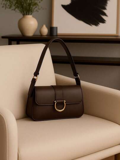 Bolsa Feminina De Ombro Desing Fivela Moda Estilosa Elegante