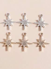 10 piezas/paquete Accesorio creativo con colgante de luna hueca y conejo, collar y llavero DIY